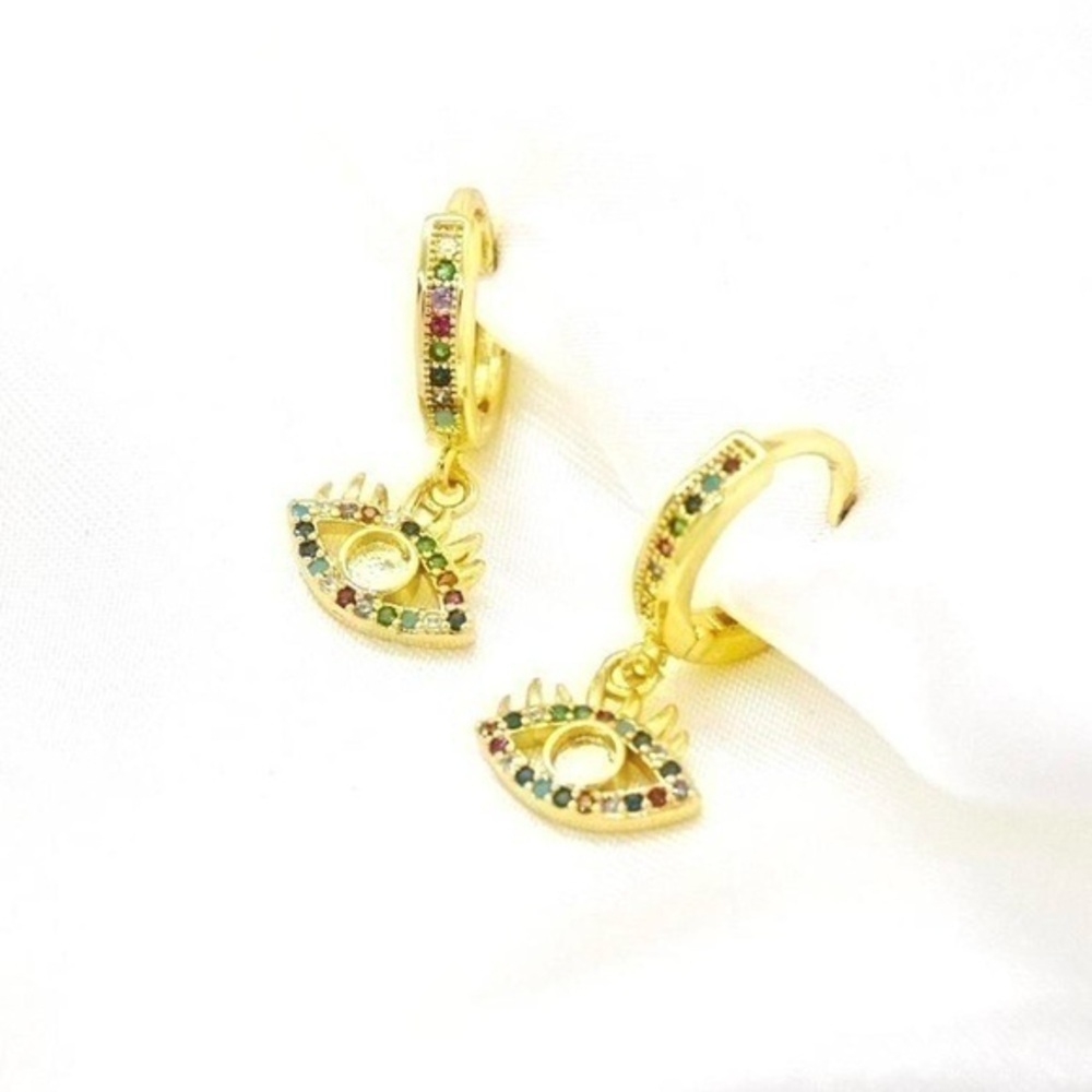Gold Evil Eye Earrings